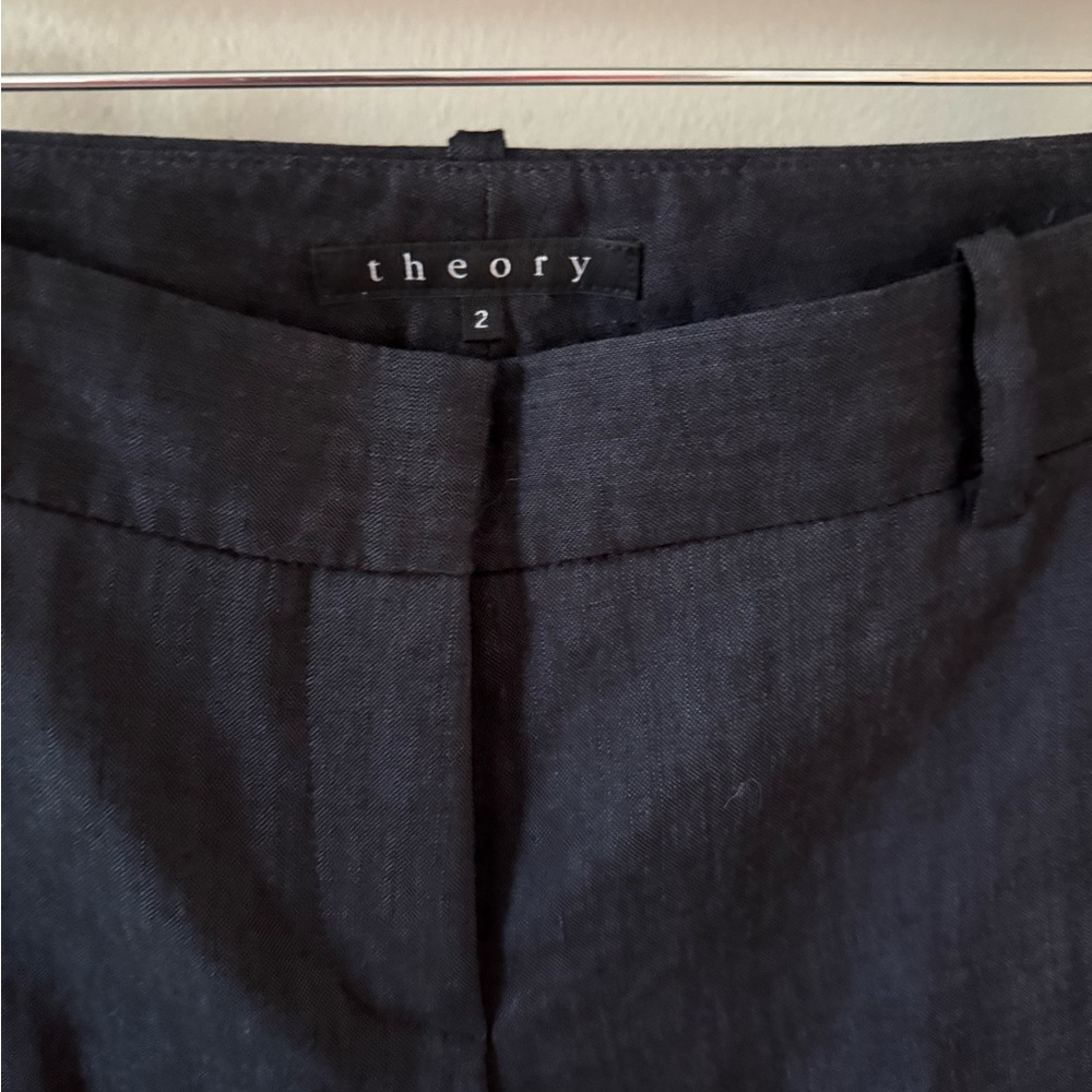 Theory Black Dress Pants Tailored Wool-Blend